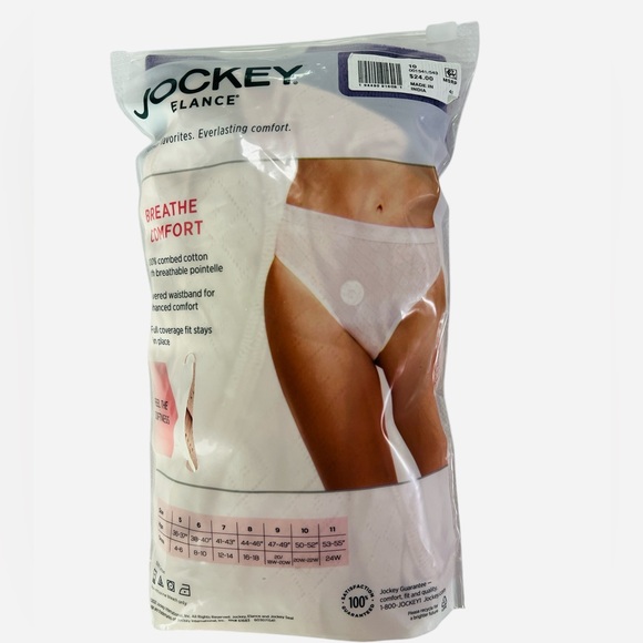 Jockey Elance Breathe Comfort Underwear Panties French Cut 3-pack Size 10 (3XL) - Picture 6 of 7